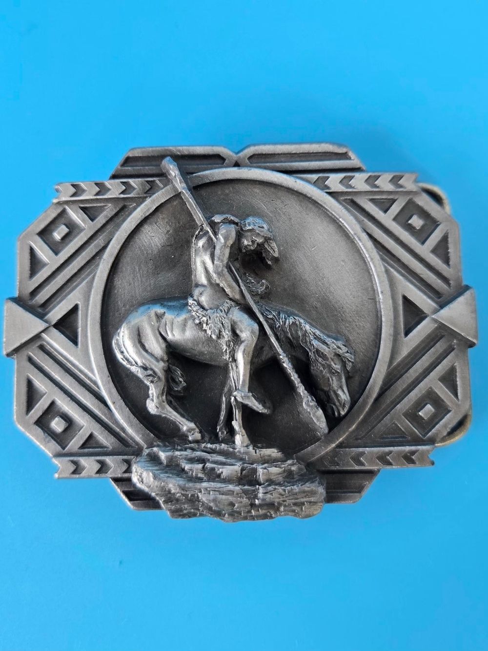 Vintage 1988 Siskiyou Pewter "End of the Trail" Belt Buckle - Made in USA